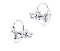 Beautiful Heart Lock Silver Stud Earring STS-5166